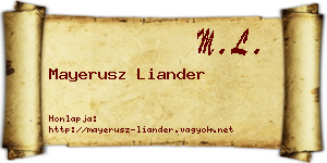 Mayerusz Liander névjegykártya